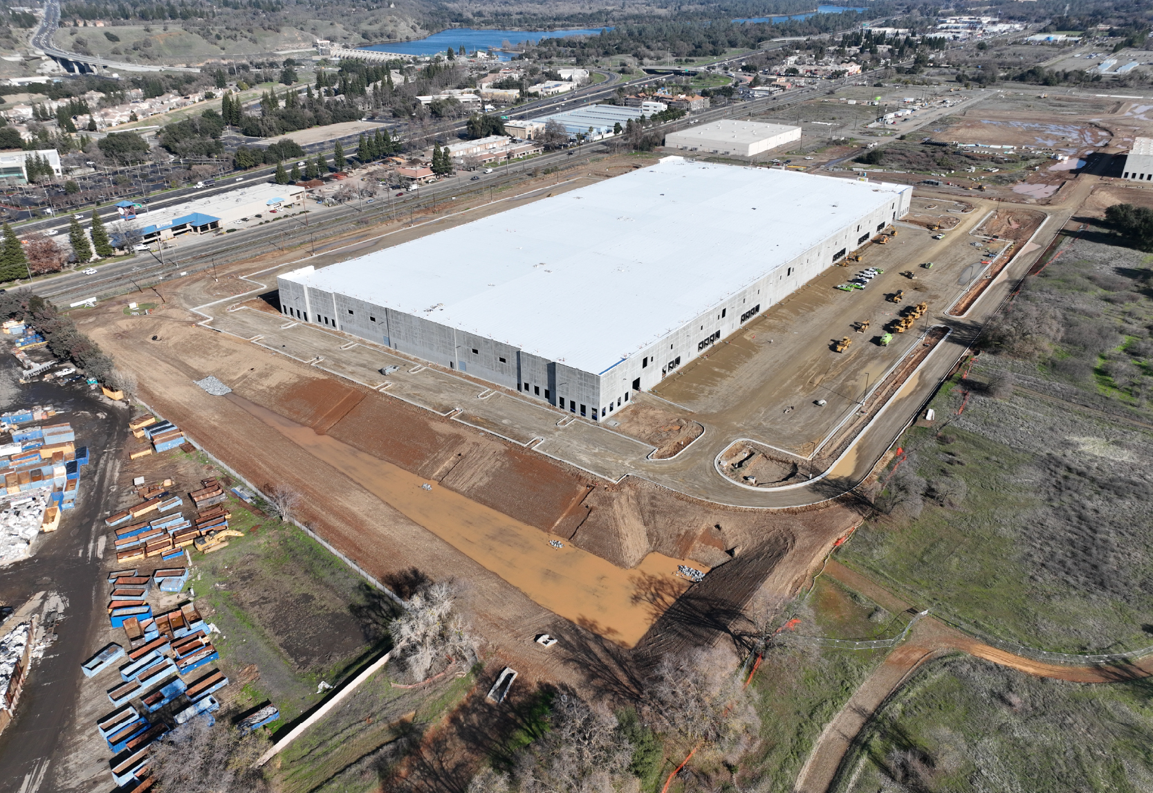 Overhead shot of industrial warehouse