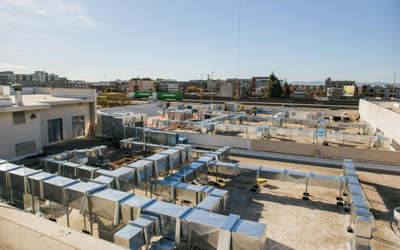 Rooftop ductwork for Oakland building