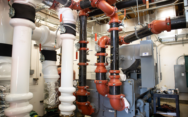 Hydronic piping for new chiller in Sacramento, CA