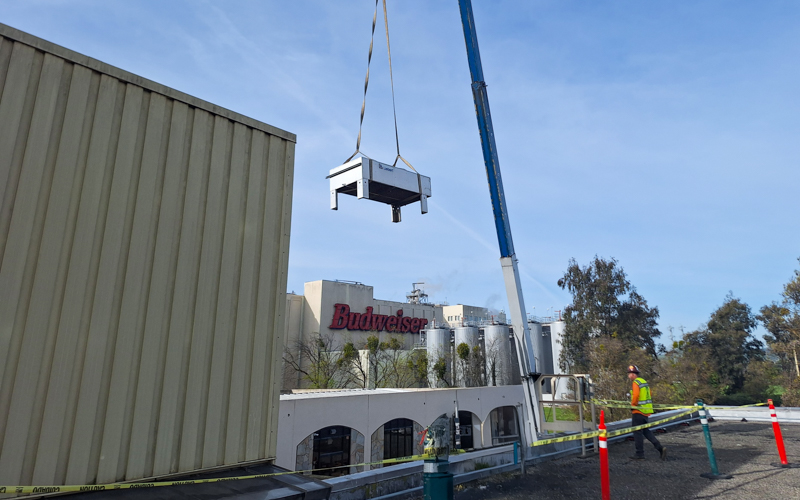 Air conditioning unit being replaced in Fairfield, CA